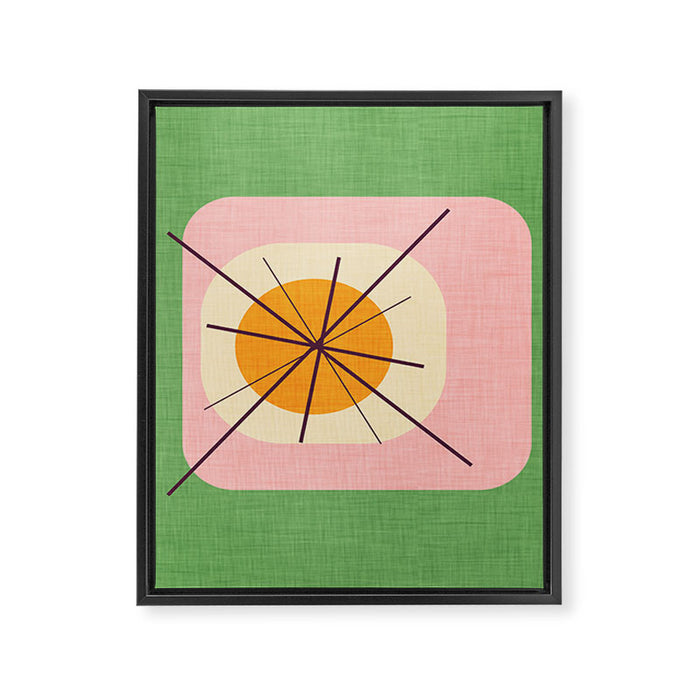 Flower Eggs Green-Pink Framed Canvas Print Gallery Image 1