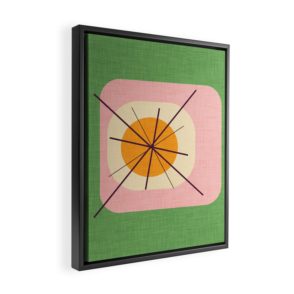 Flower Eggs Green-Pink Framed Canvas Print Gallery Image 2
