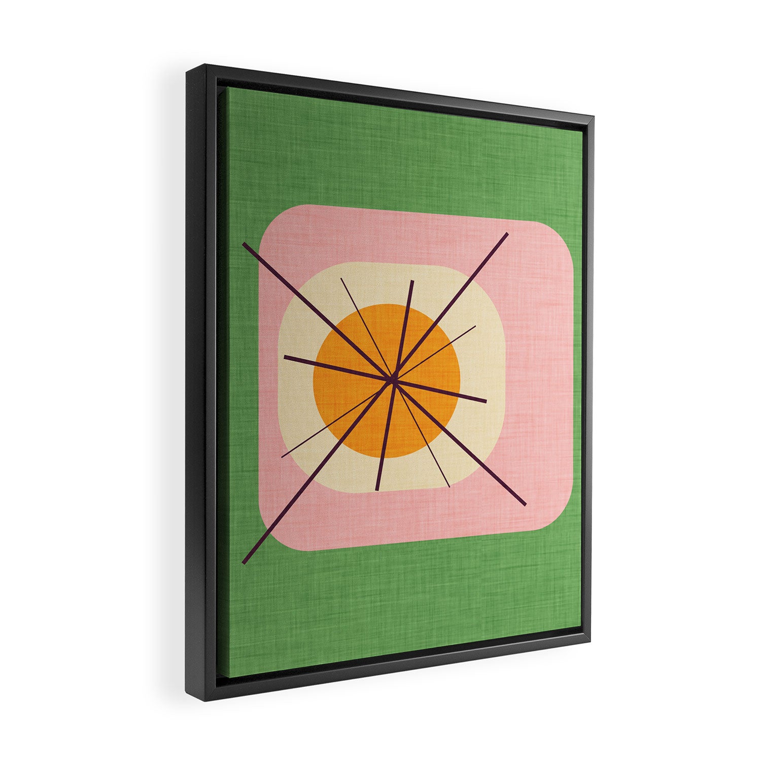 Flower Eggs Green-Pink Framed Canvas Print Gallery Image 2