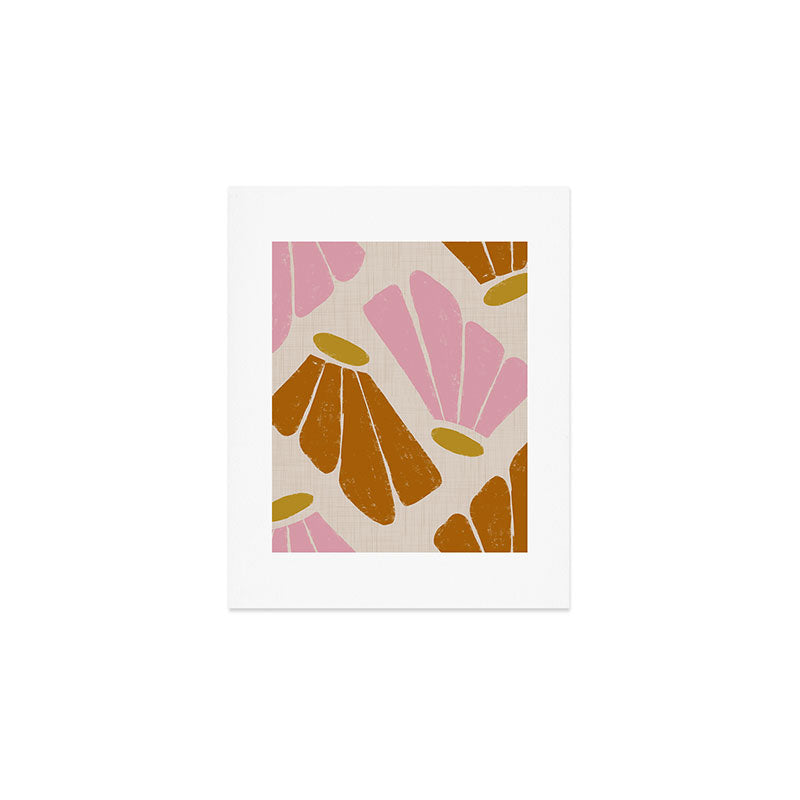 Matisse Inspired Floral Pink Orange Beige  Art Print Gallery Image 1