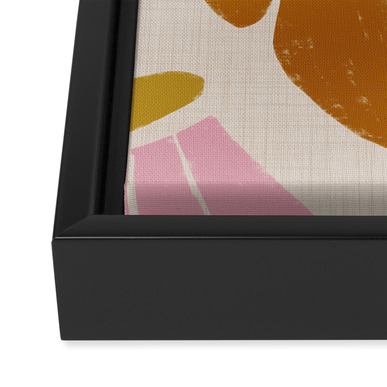 Matisse Inspired Floral Pink Orange Beige  Framed Canvas Print Gallery Image 3