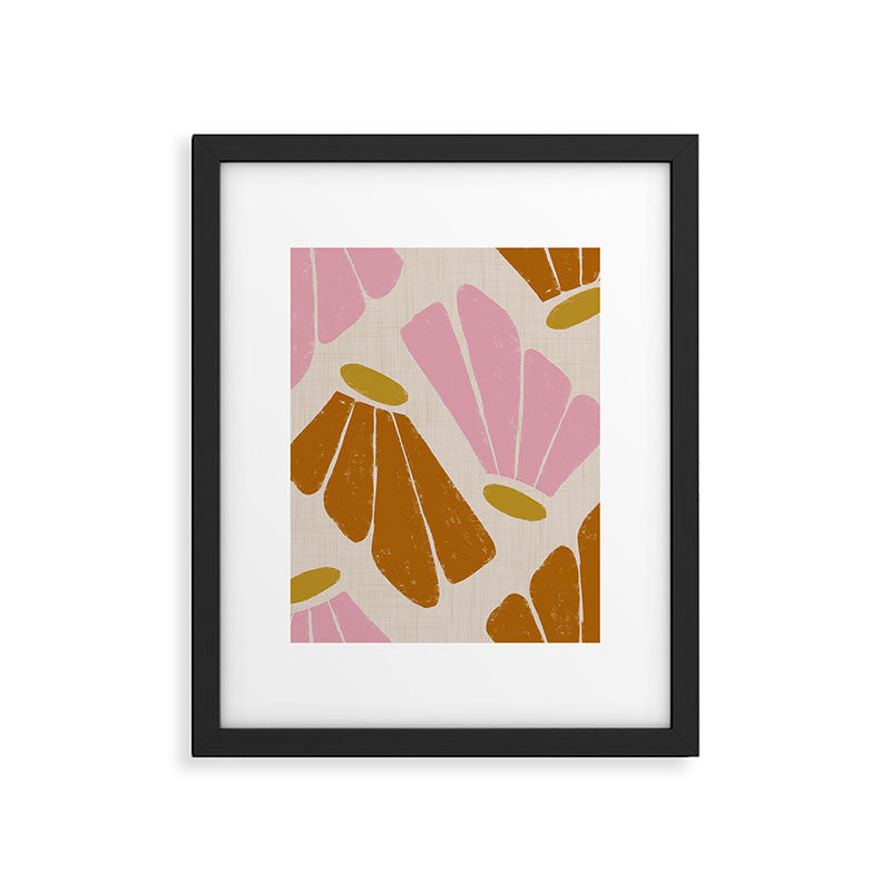 Matisse Inspired Floral Pink Orange Beige  Framed Art Print Gallery Image 6