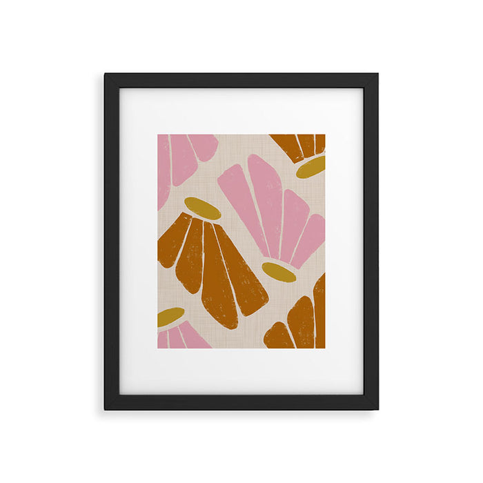 Matisse Inspired Floral Pink Orange Beige  Framed Art Print Gallery Image 1