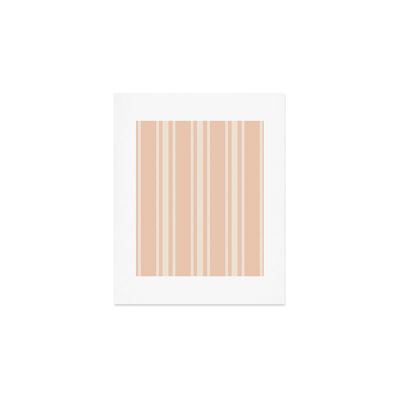 Mediterranean Ticking Stripe Dusty Peach Sand Art Print Gallery Image 1