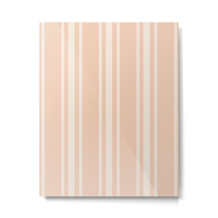 Mediterranean Ticking Stripe Dusty Peach Sand Metal Print Gallery Image 1