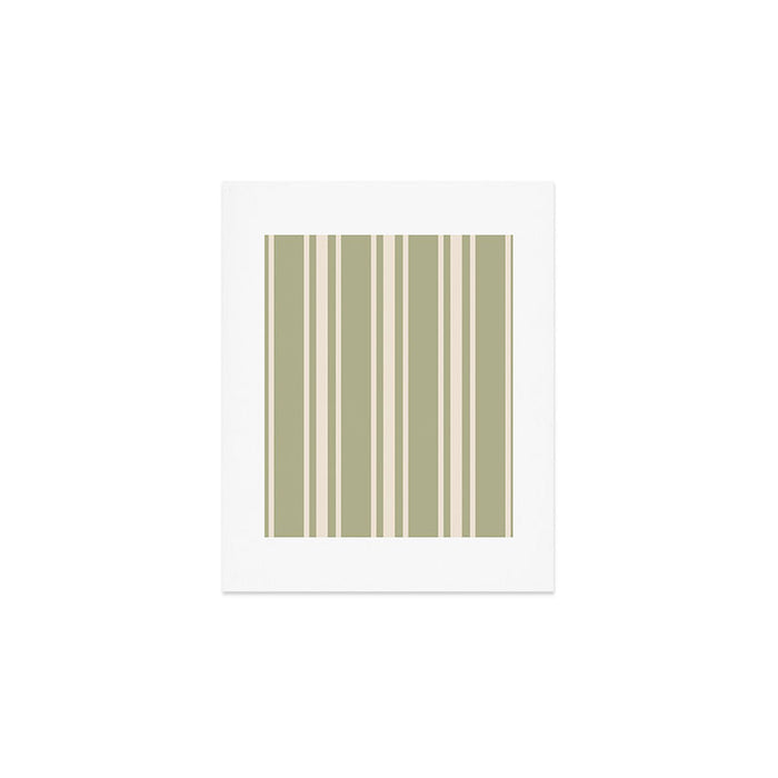 Mediterranean Ticking Stripe Sage Sand  Art Print Gallery Image 1