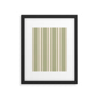 Mediterranean Ticking Stripe Sage Sand  Framed Art Print Gallery Image 6