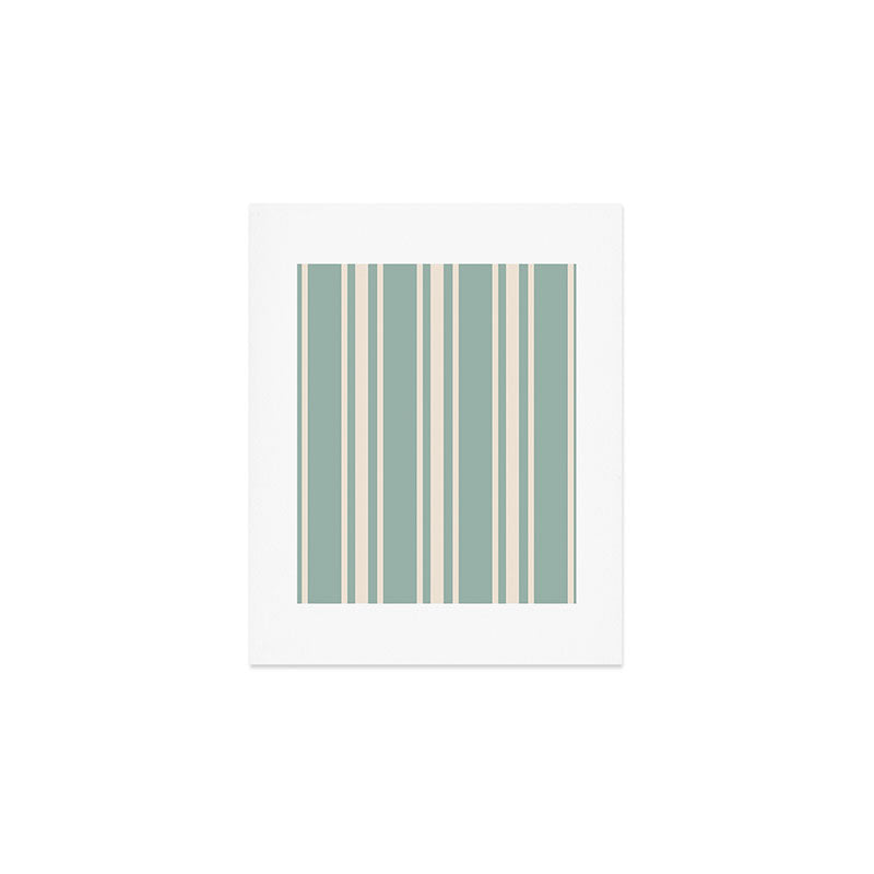 Mediterranean Ticking Stripe Sea Glass Sand Art Print Gallery Image 1