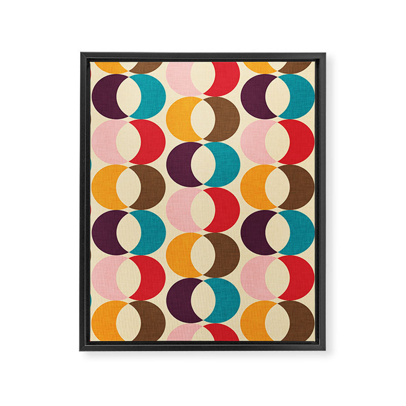 Mid Century Modern Circles Framed Canvas Print Gallery Image 8