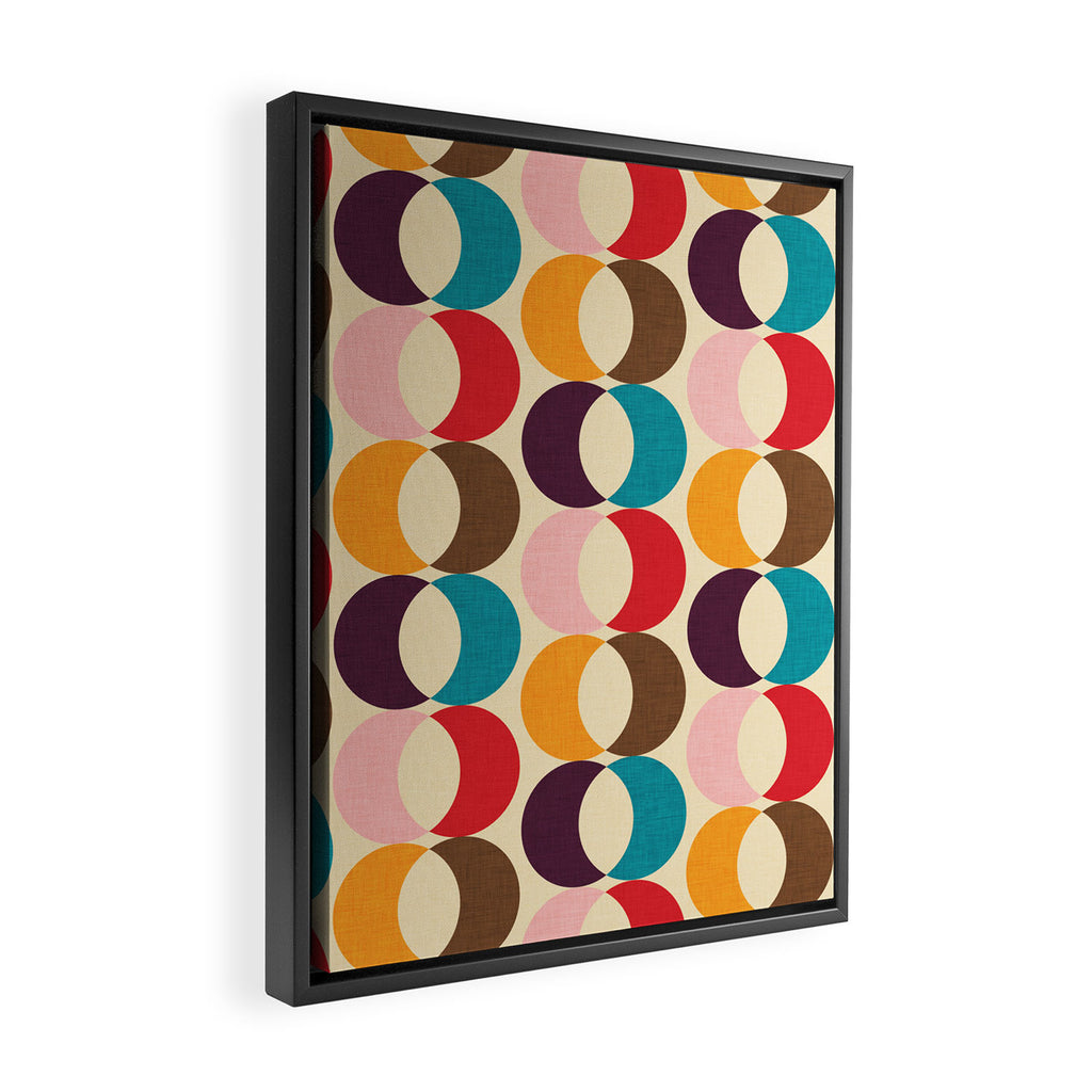 Mid Century Modern Circles Framed Canvas Print Gallery Image 2