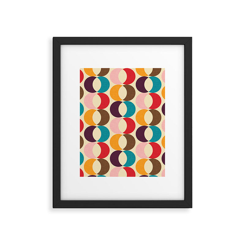 Mid Century Modern Circles Framed Art Print Gallery Image 6