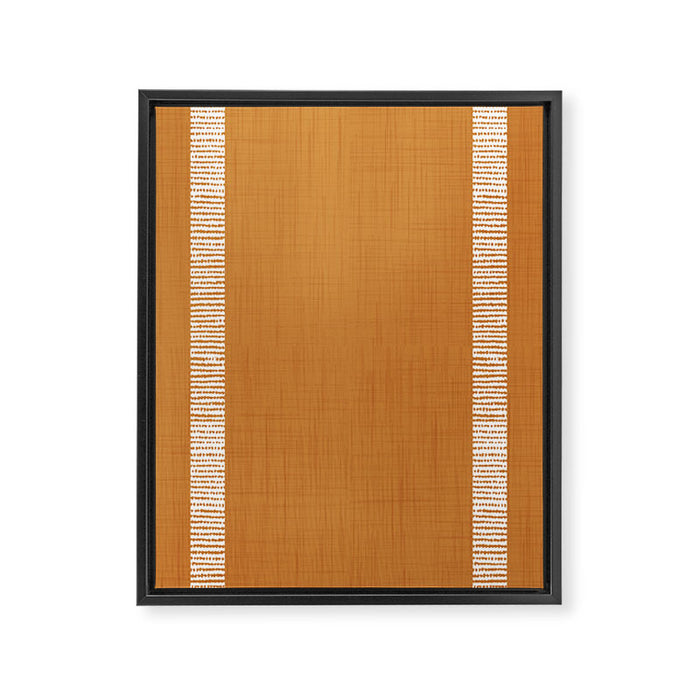Modern Boho Serenity Stripes Caramel Brown Framed Canvas Print Gallery Image 1