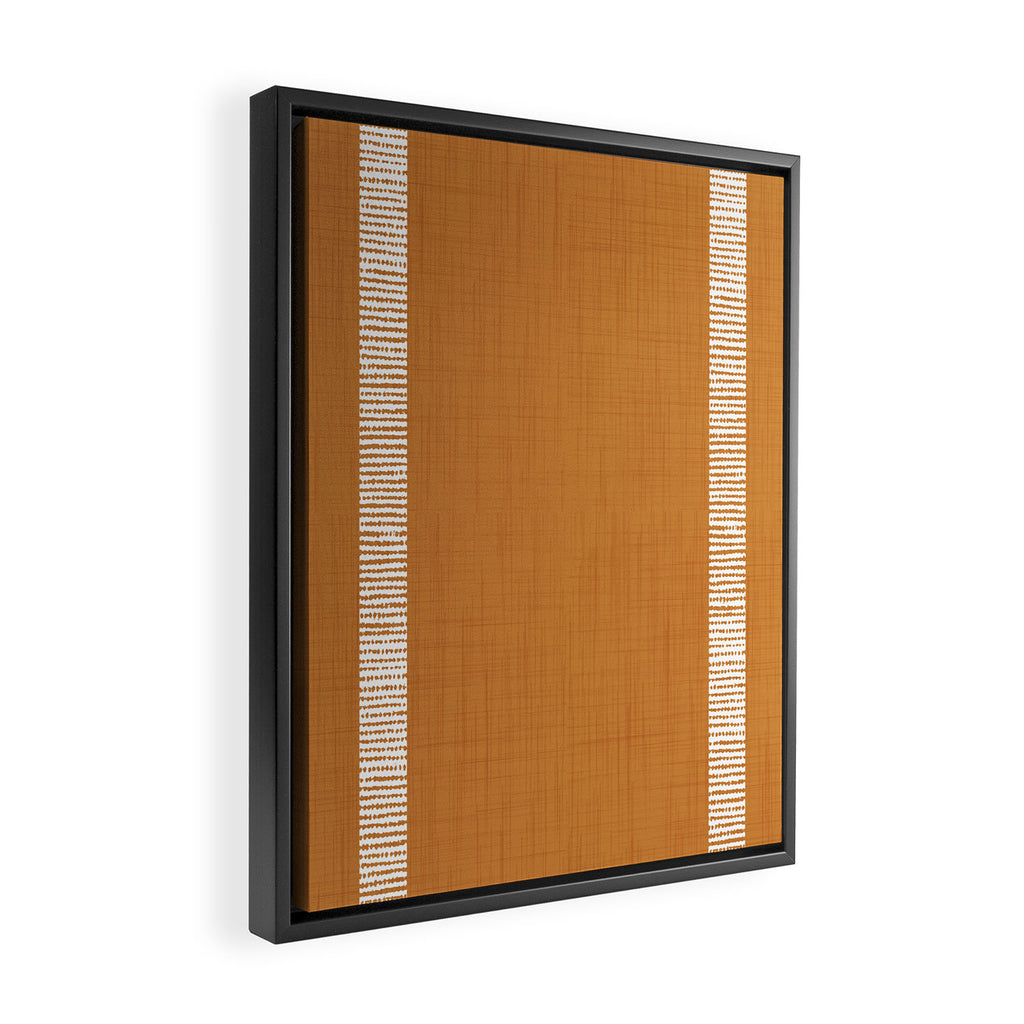 Modern Boho Serenity Stripes Caramel Brown Framed Canvas Print Gallery Image 2