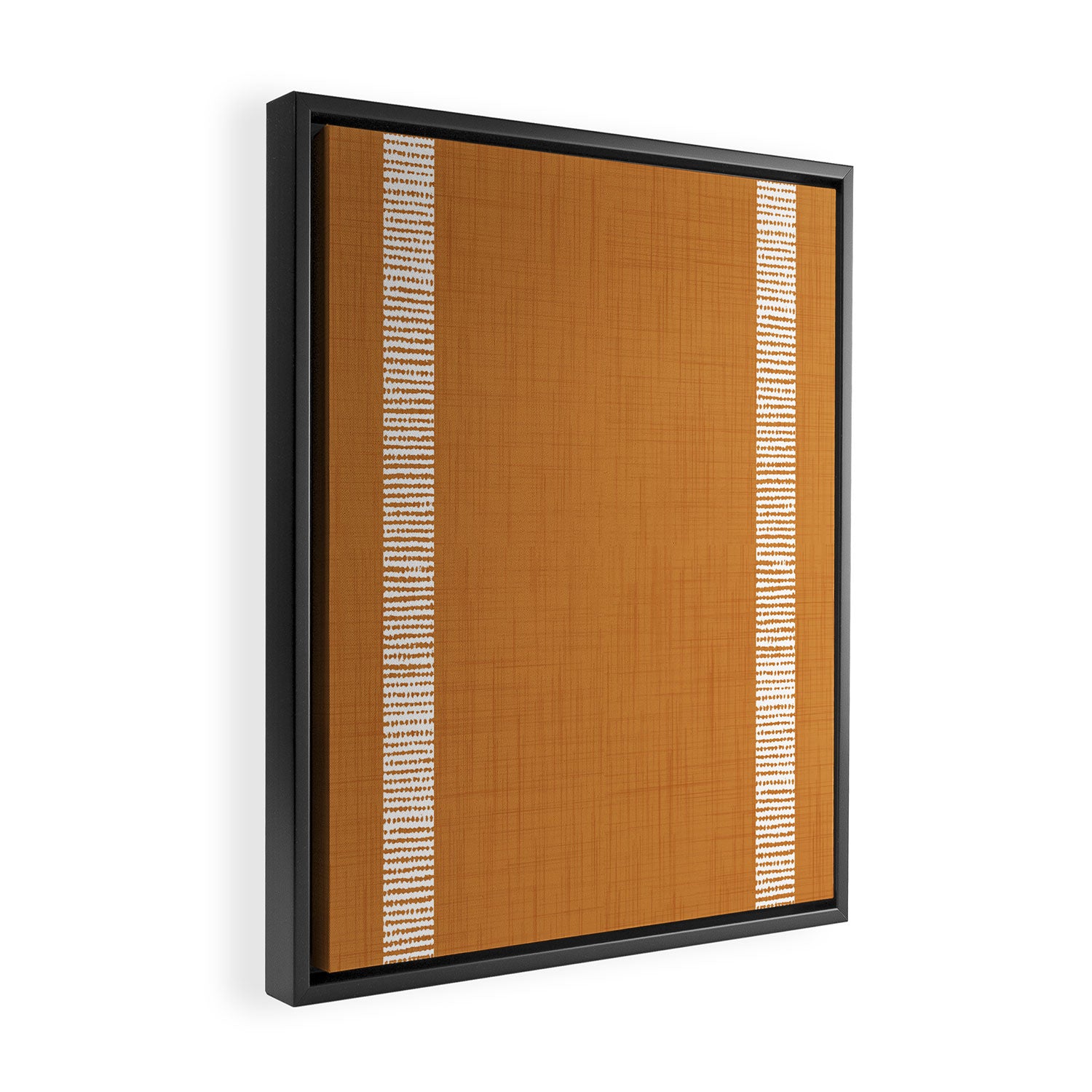 Modern Boho Serenity Stripes Caramel Brown Framed Canvas Print Gallery Image 2