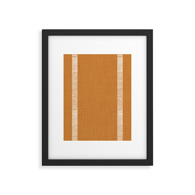 Modern Boho Serenity Stripes Caramel Brown Framed Art Print Gallery Image 6