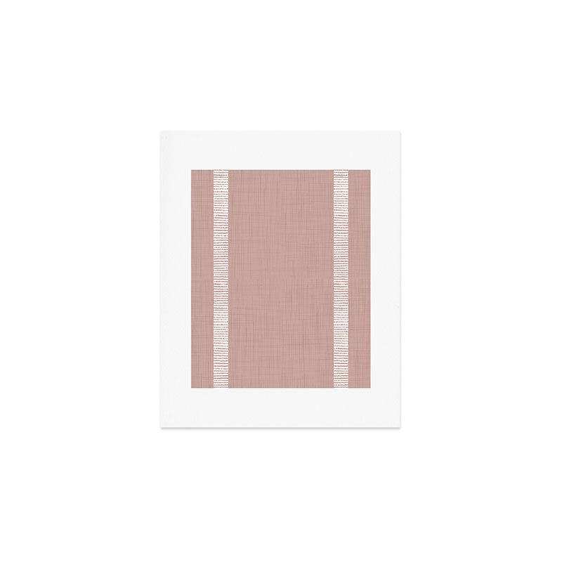 Modern Boho Serenity Stripes Mauve Art Print Gallery Image 1