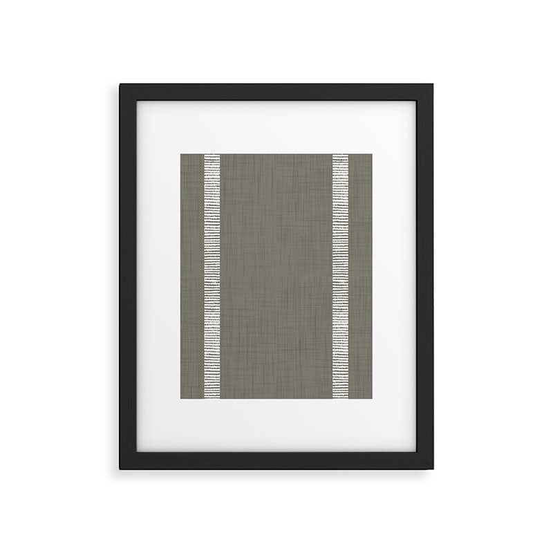 Modern Boho Serenity Stripes Muted Grey  Framed Art Print Gallery Image 6