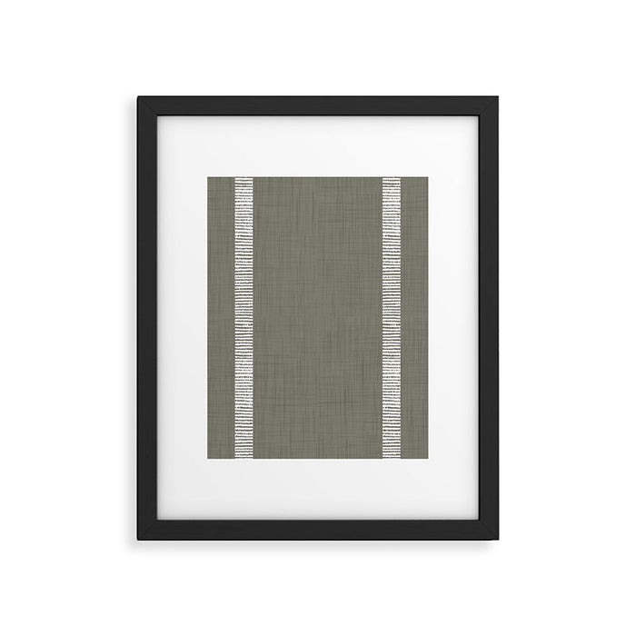 Modern Boho Serenity Stripes Muted Grey  Framed Art Print Gallery Image 1