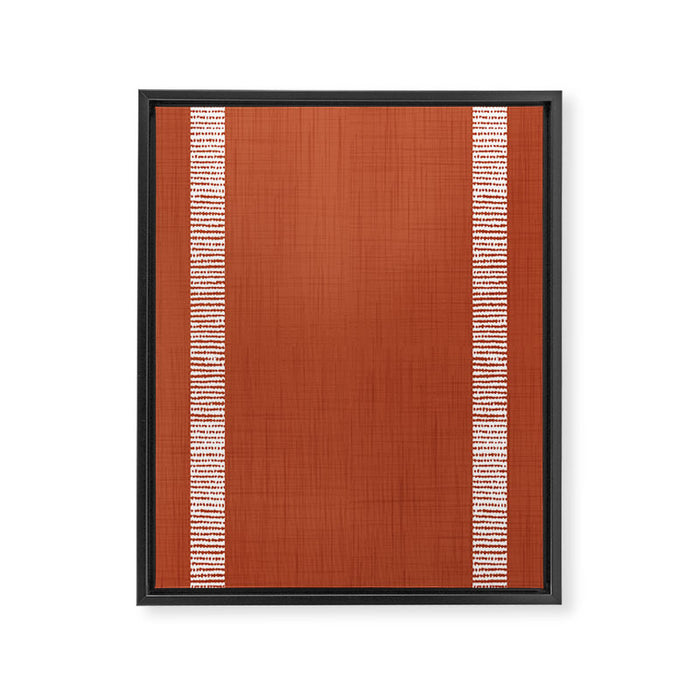 Modern Boho Serenity Stripes Terracotta  Framed Canvas Print Gallery Image 1