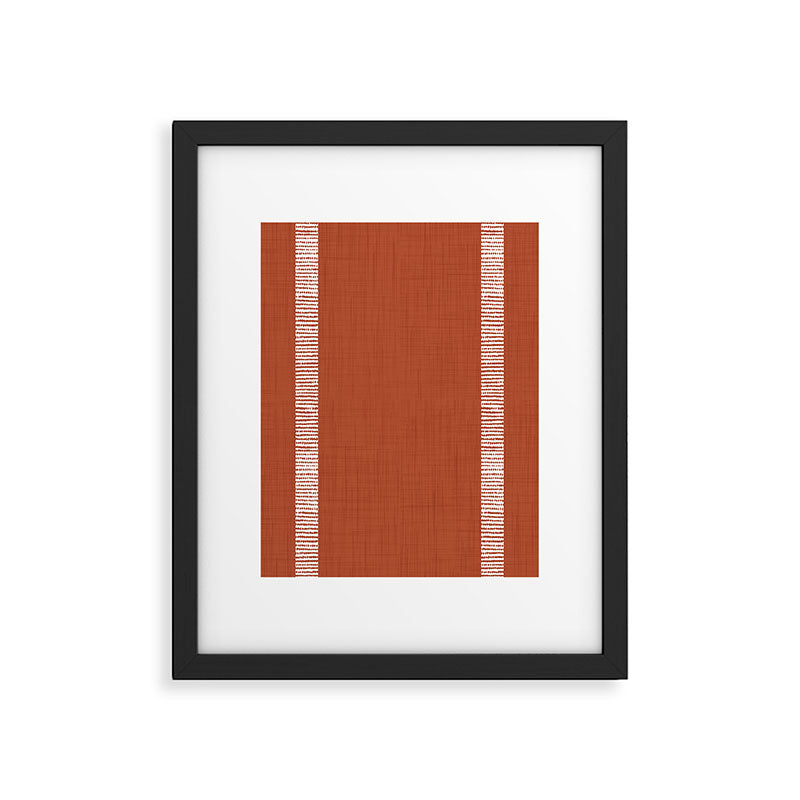 Modern Boho Serenity Stripes Terracotta  Framed Art Print Gallery Image 6