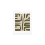 Olive Brushstrokes - Abstract Mid Century Modern Art Print Gallery Image 1