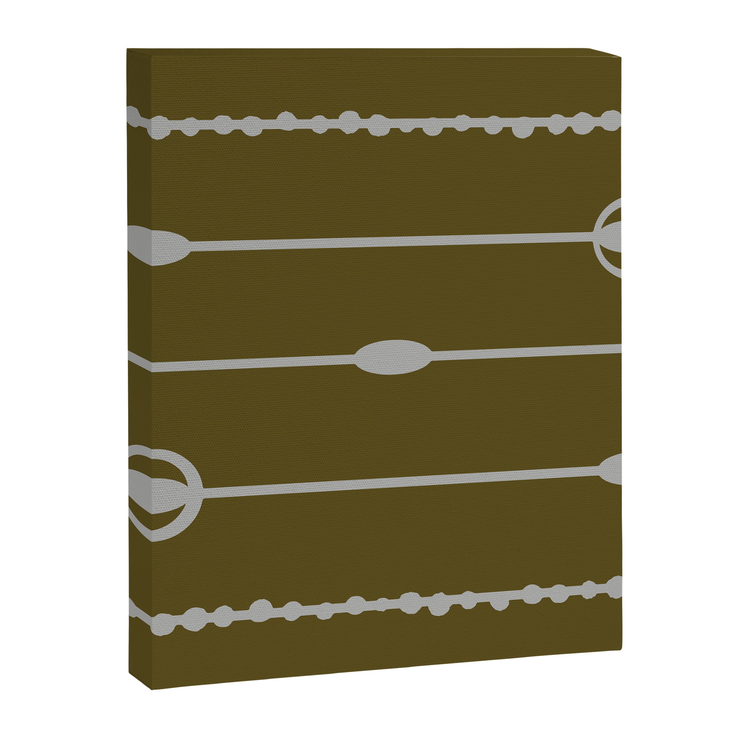 Olive Heritage Revival Stripes-Vintage Modern Elegance Canvas Print Gallery Image 8