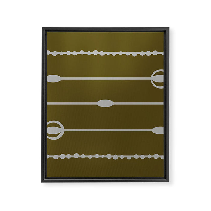 Olive Heritage Revival Stripes-Vintage Modern Elegance Framed Canvas Print Gallery Image 1
