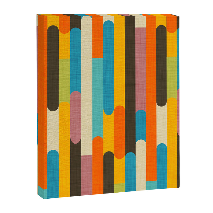 Retro Color Block Popsicle Sticks Orange Canvas Print Gallery Image 1