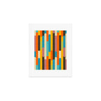 Retro Color Block Popsicle Sticks Orange Art Print Gallery Image 1