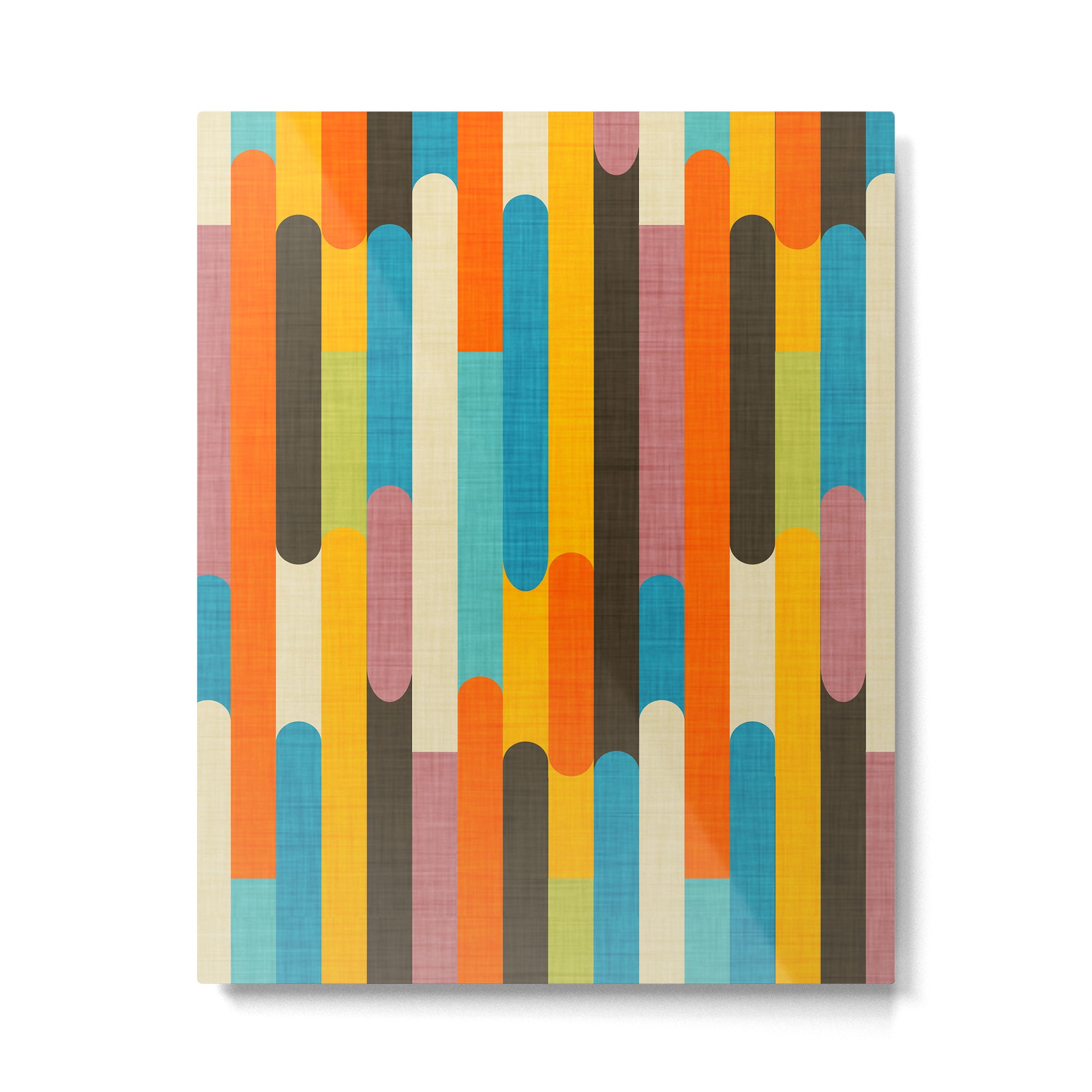 Retro Color Block Popsicle Sticks Orange Metal Print Gallery Image 6