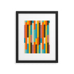 Retro Color Block Popsicle Sticks Orange Framed Art Print Gallery Image 6