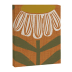 Retro Floral Burnt Orange - Mid Century Modern Daisy Canvas Print Gallery Image 8