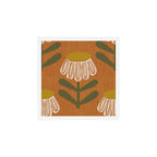 Retro Floral Burnt Orange - Mid Century Modern Daisy Art Print Gallery Image 1