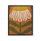 Retro Floral Burnt Orange - Mid Century Modern Daisy Framed Canvas Print Gallery Image 8