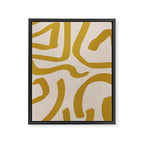 Retro Mustard Scribbles - Abstract Mid Century Brush Framed Canvas Print Gallery Image 8