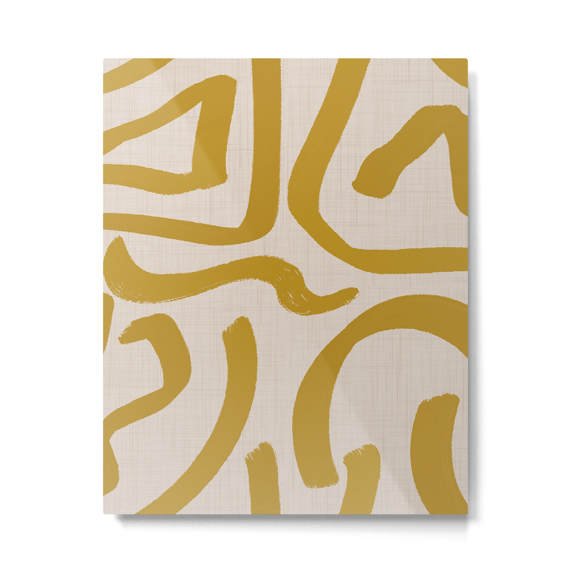 Retro Mustard Scribbles - Abstract Mid Century Brush Metal Print Gallery Image 6