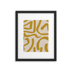 Retro Mustard Scribbles - Abstract Mid Century Brush Framed Art Print Gallery Image 6