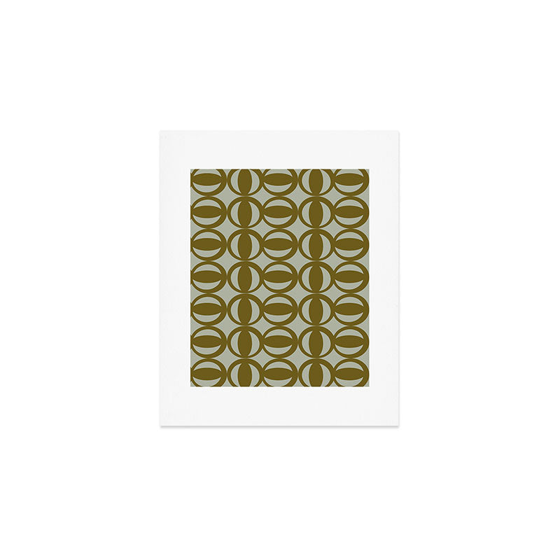 Retro Orbit Brown Olive - Mid Century Modern Geometric Art Print Gallery Image 1