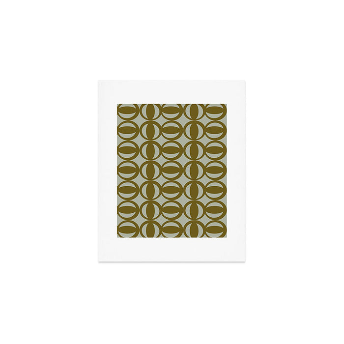 Retro Orbit Brown Olive - Mid Century Modern Geometric Art Print Gallery Image 1