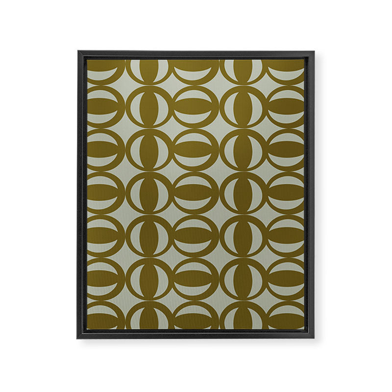 Retro Orbit Brown Olive - Mid Century Modern Geometric Framed Canvas Print Gallery Image 8