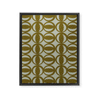 Retro Orbit Brown Olive - Mid Century Modern Geometric Framed Canvas Print Gallery Image 8