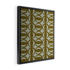 Retro Orbit Brown Olive - Mid Century Modern Geometric Framed Canvas Print Gallery Image 2