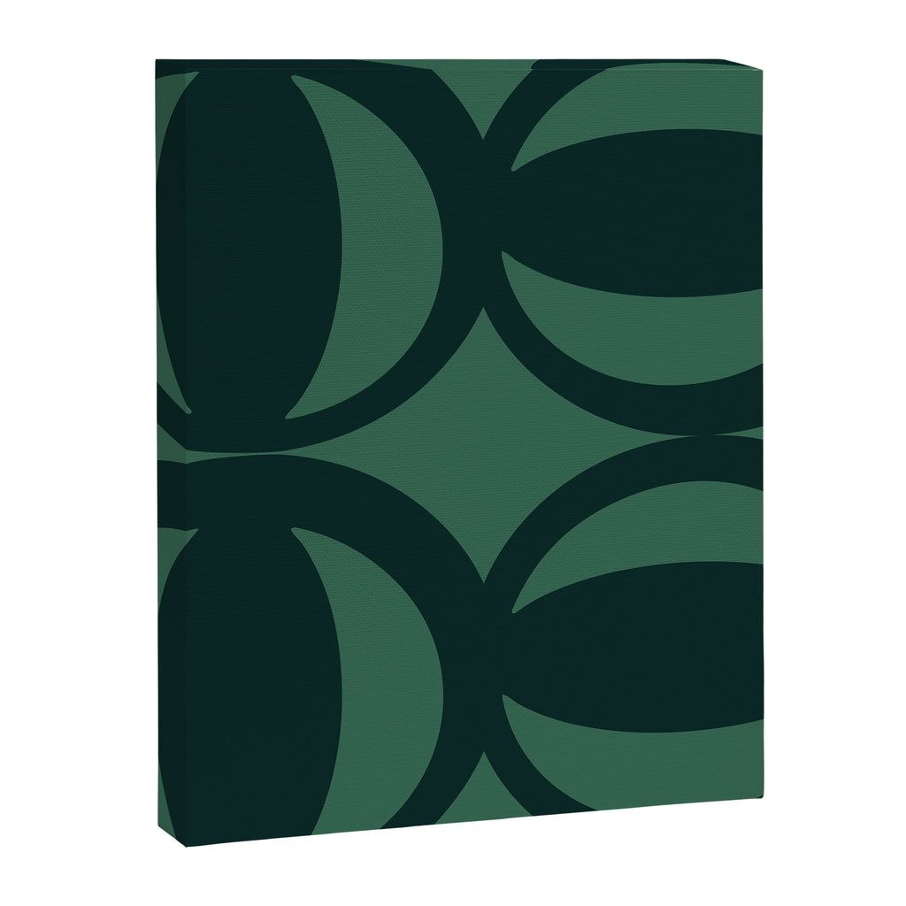 Retro Orbit Forest Green - Mid Century Modern Geometric Canvas Print Gallery Image 8