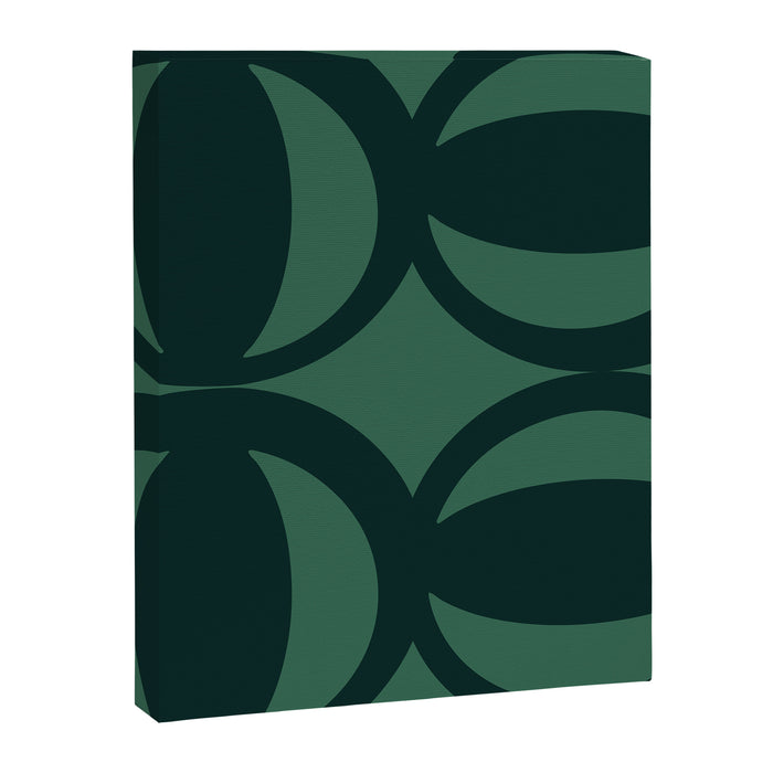 Retro Orbit Forest Green - Mid Century Modern Geometric Canvas Print Gallery Image 1