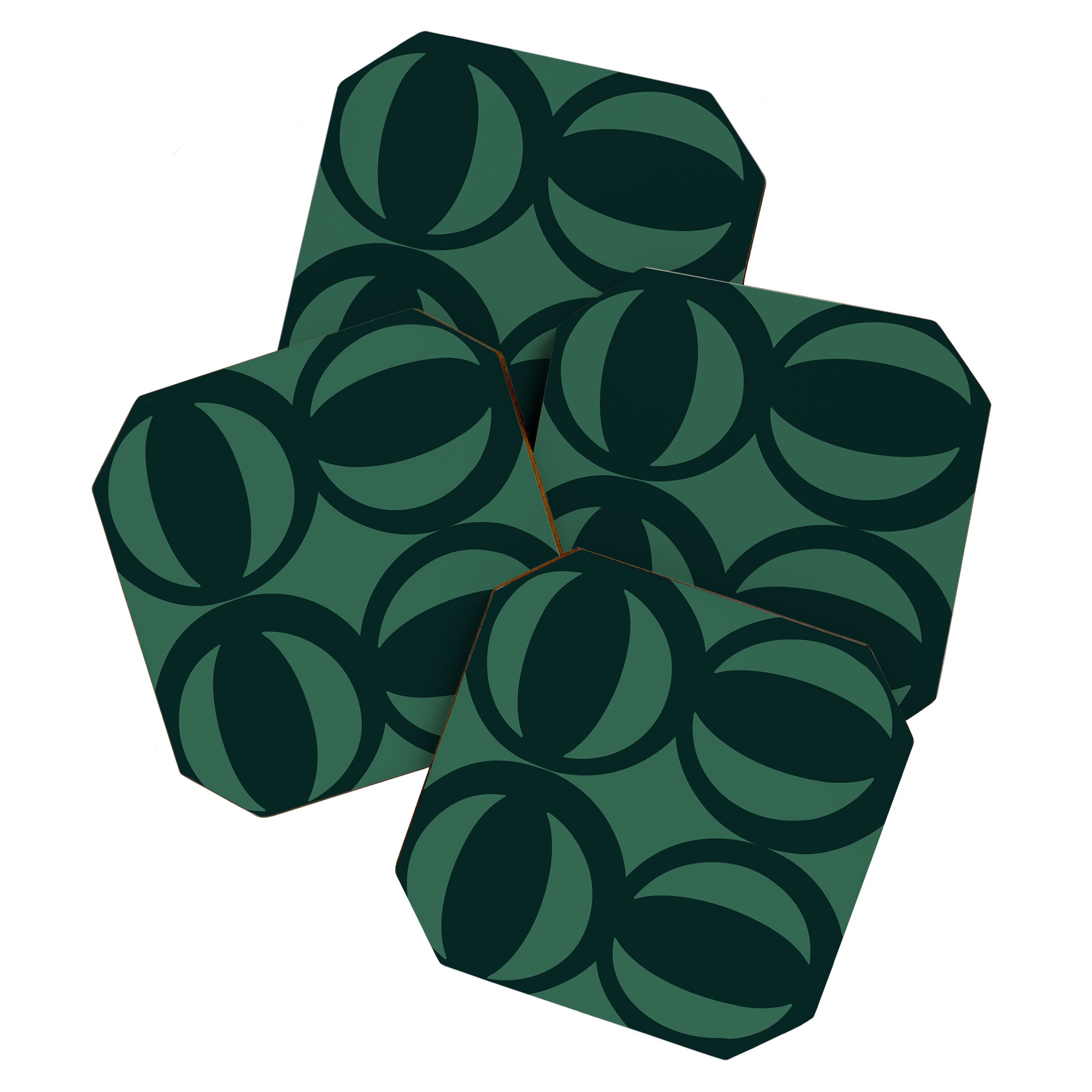 Retro Orbit Forest Green - Mid Century Modern Geometric Coaster Gallery Image 1