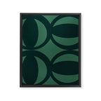 Retro Orbit Forest Green - Mid Century Modern Geometric Framed Canvas Print Gallery Image 8