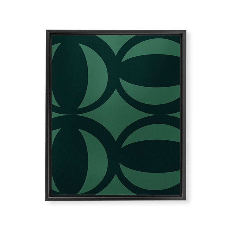 Retro Orbit Forest Green - Mid Century Modern Geometric Framed Canvas Print Gallery Image 8
