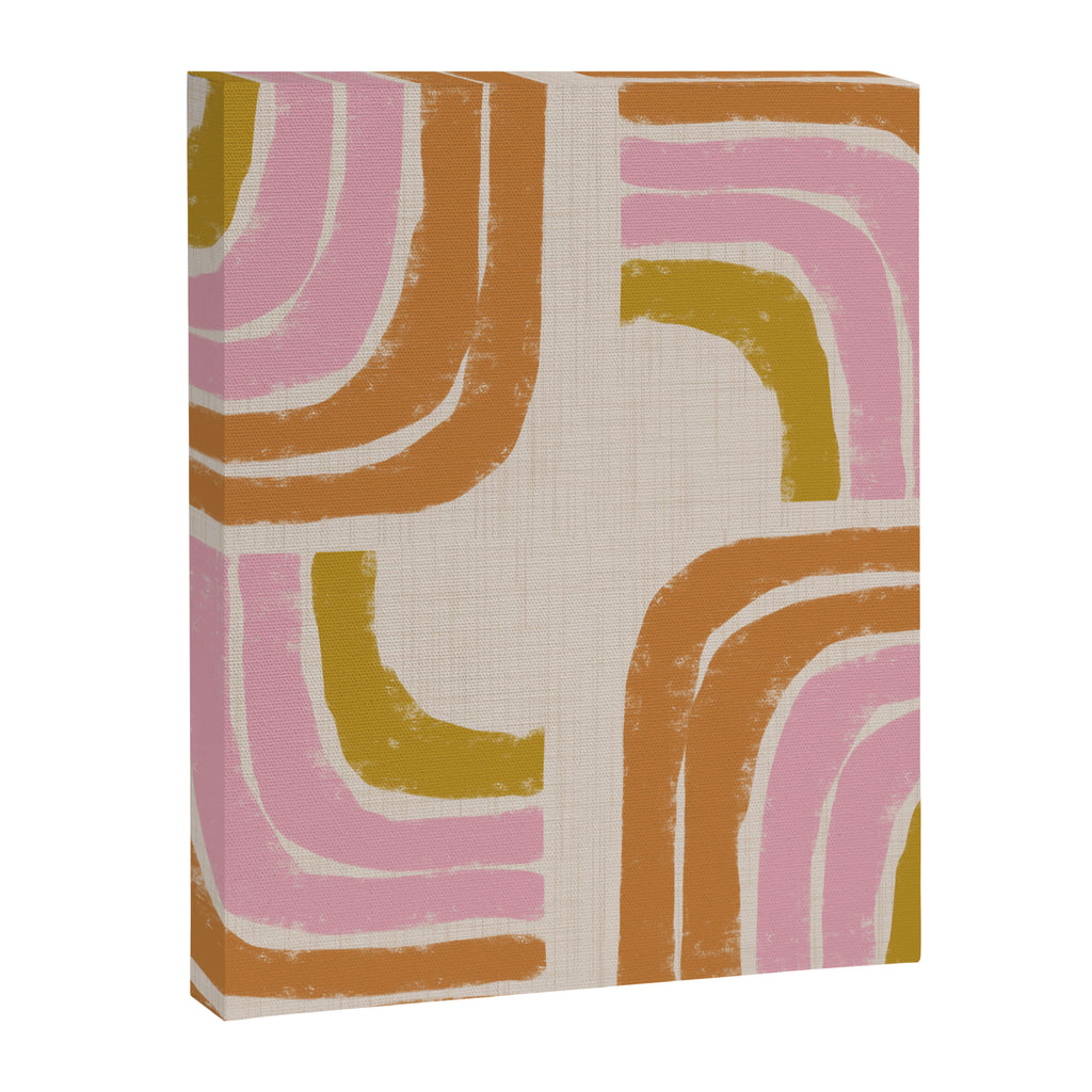 Retro Rainbow Geo - Mid Century Modern Arc Canvas Print Gallery Image 8