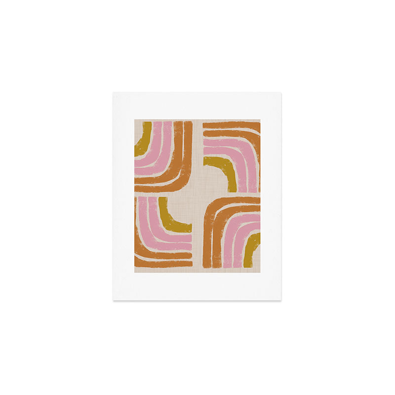 Retro Rainbow Geo - Mid Century Modern Arc Art Print Gallery Image 1