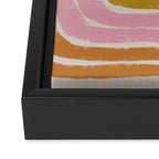 Retro Rainbow Geo - Mid Century Modern Arc Framed Canvas Print Gallery Image 3